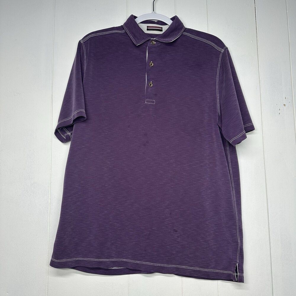 Johnston & Murphy Men’s Large Purple Polo Shirt Short Sleeve Casual